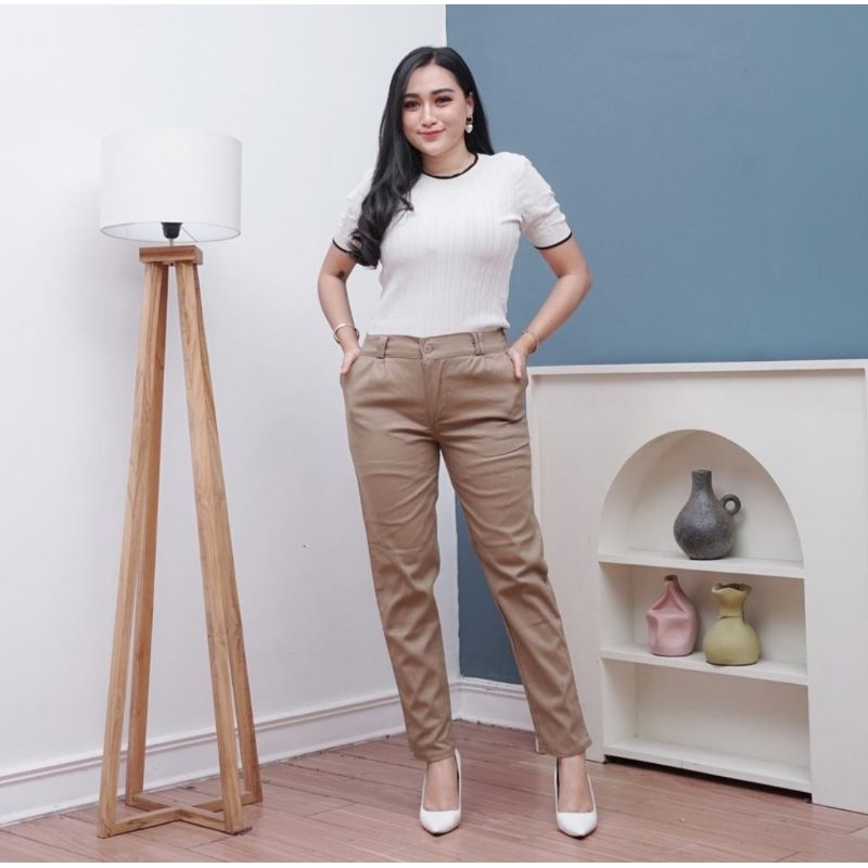 Celana  Zea Streech Baggy Pants Bahan Twill Combad kekinian