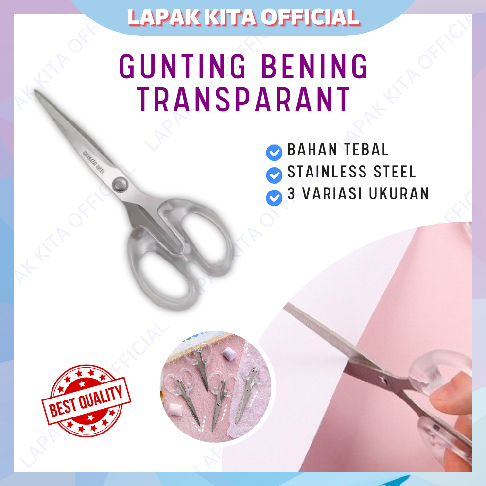 

Gunting bening tajam multifungsi estetik transparant scissors pemotong serbaguna