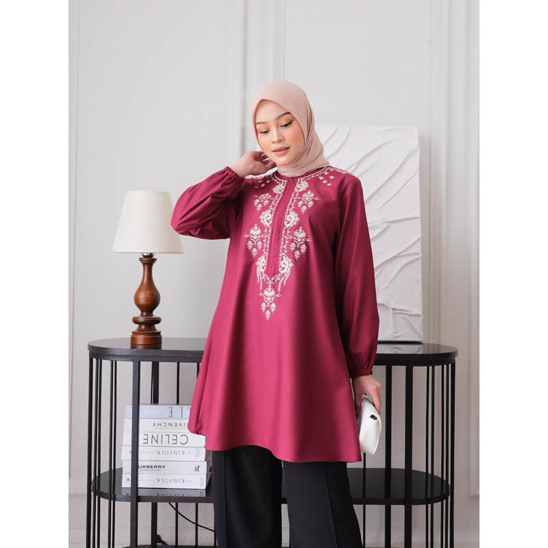 TUNIK BORDIR MEWAH BAHAN TOYOBO IMPORT | TUNIK TOYOBO PREMIUM | TUNIK WANITA BEST SELLER
