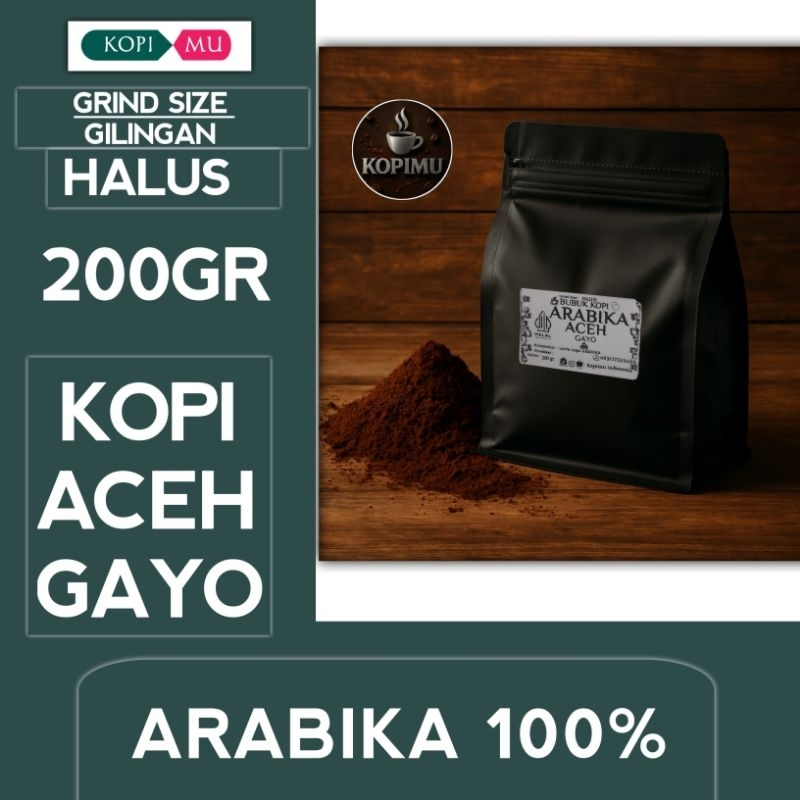 

BUBUK KOPI ARABIKA GAYO 200 GRAM 100%ASLI (SEMI WASH PROSES). GRIND SIZE HALUS