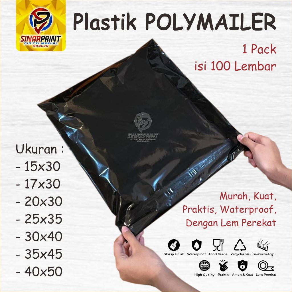 100 Pcs Plastik Packing Olshop Murah Plastik POLYMAILER Kemasan Packaging