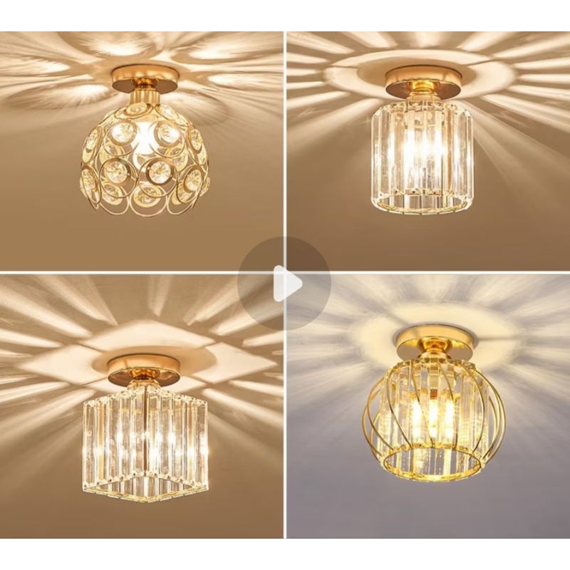 COD Lampu Gantung Lampu Plafon Gantung Kristal Minimalis Lampu kristal plafon rumah Lampu ceiling kr