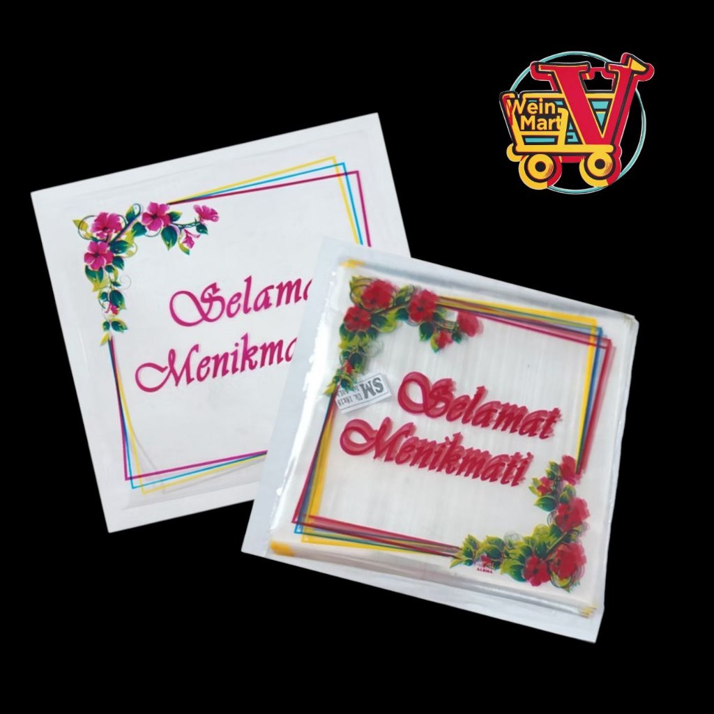 Plastik opp selamat menikmati 18x18 dan 20x20 | plastik tutup nasi box