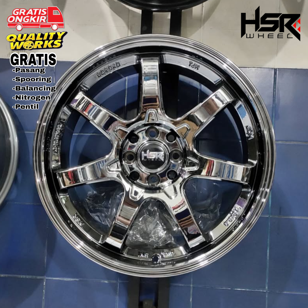 Velg Racing Ring 17 Buat Mobil Fiesta, Mazda2, Mobilio, Velg HSR TJH Black Chrome