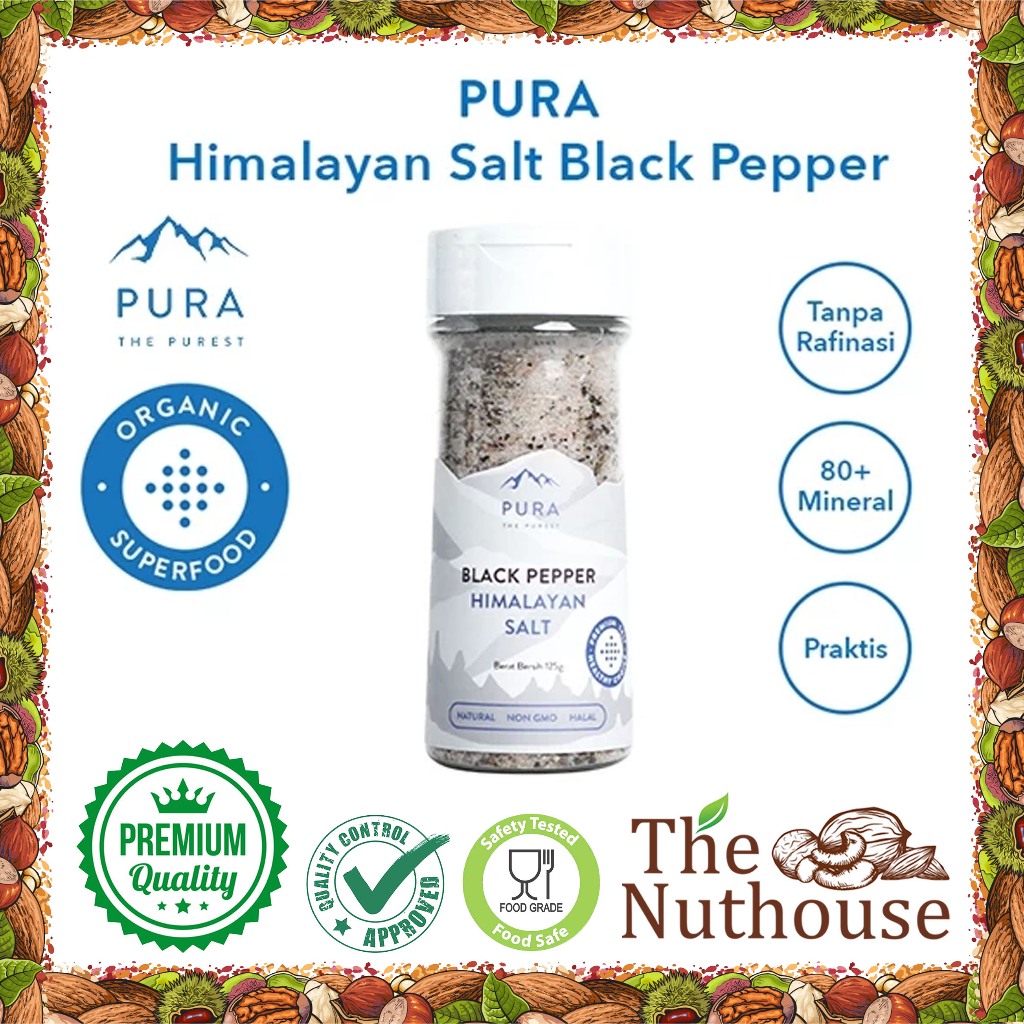 

Pura Himalayan SALT PEPPER (125gr) - Garam Himalaya / Organik / Natural / Tanpa Rafinasi / Sehat [HALAL]