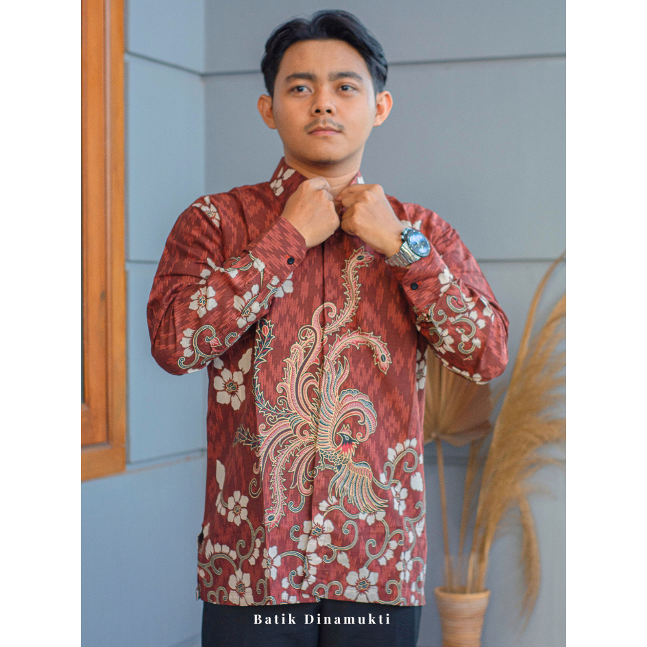 Batik Dinamukti model DEWANANDA Atasan Kemeja Katun Primis Premium Seragam Kantor Lengan Panjang