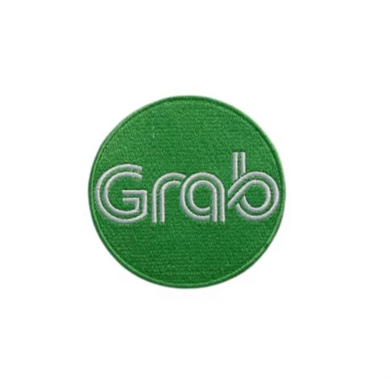 Emblem Logo Bordir Grab Bulat Uk 7cm Bordir Computer High Quality