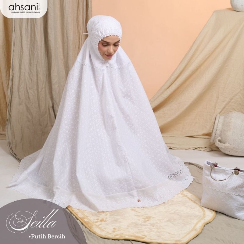 Mukena Scilla Katun Paris Bordir ORI By Ahsani