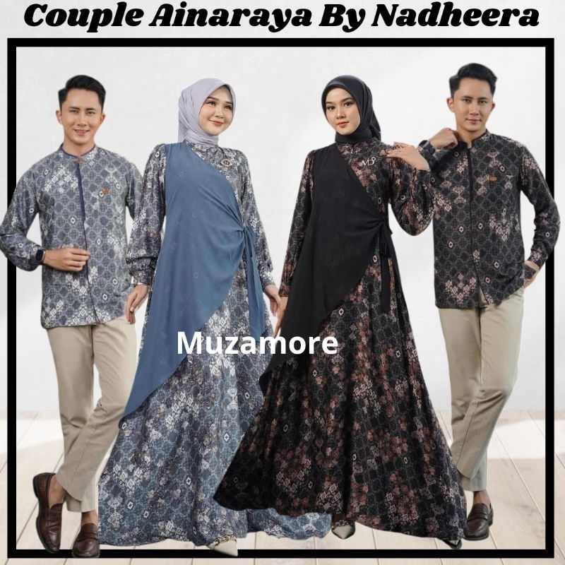 READY COUPLE AINARAYA NADHEERA GAMIS NADHEERA BAJU LEBARAN COUPLE LEBARAN