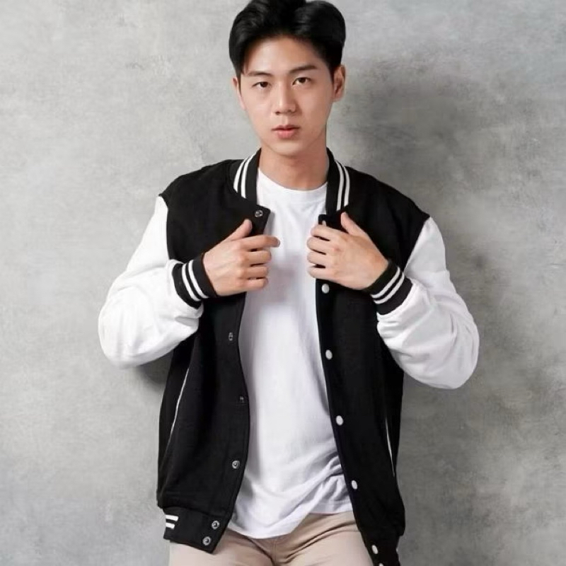 Jaket Sweater Baseball Varsity Polos Pria dan Wanita Jacket Distro Original