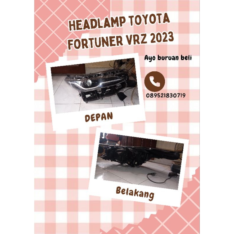 Headlamp Toyota Fortuner VRZ 2023 Original