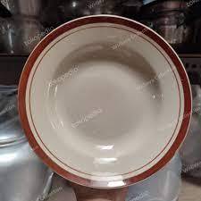 PIRING KERAMIK LIST COKLAT / PIRING MAKAN KERAMIK