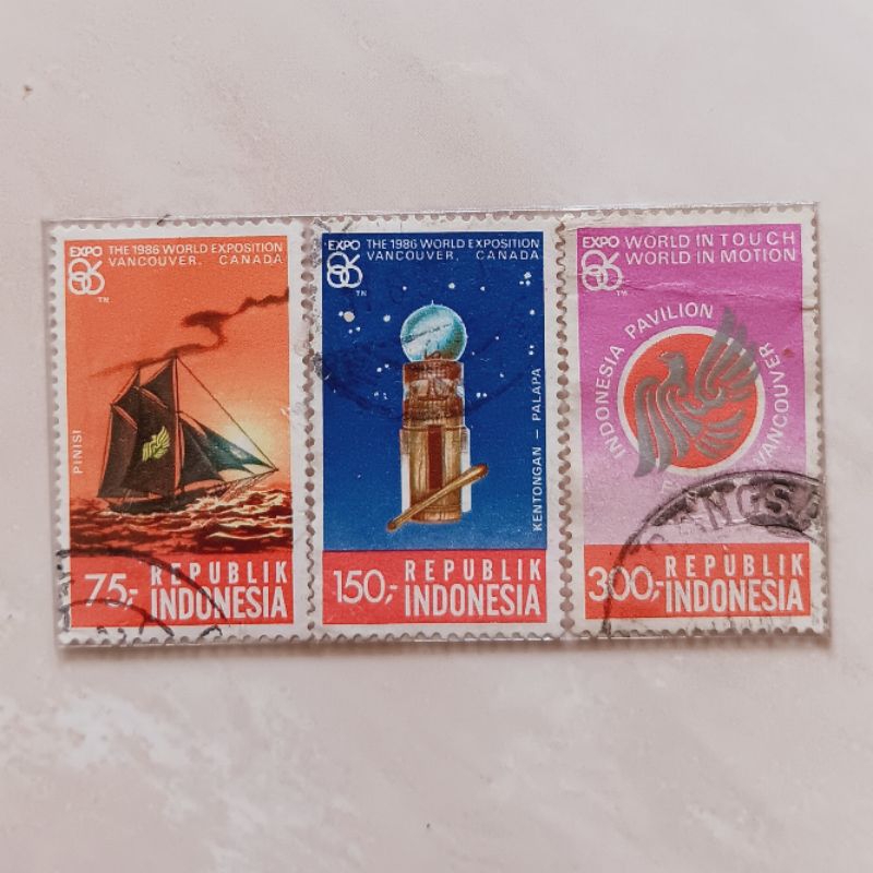 

(AC) Perangko Indonesia 1986 Expo Vancouver Set Lengkap 3 pcs Used