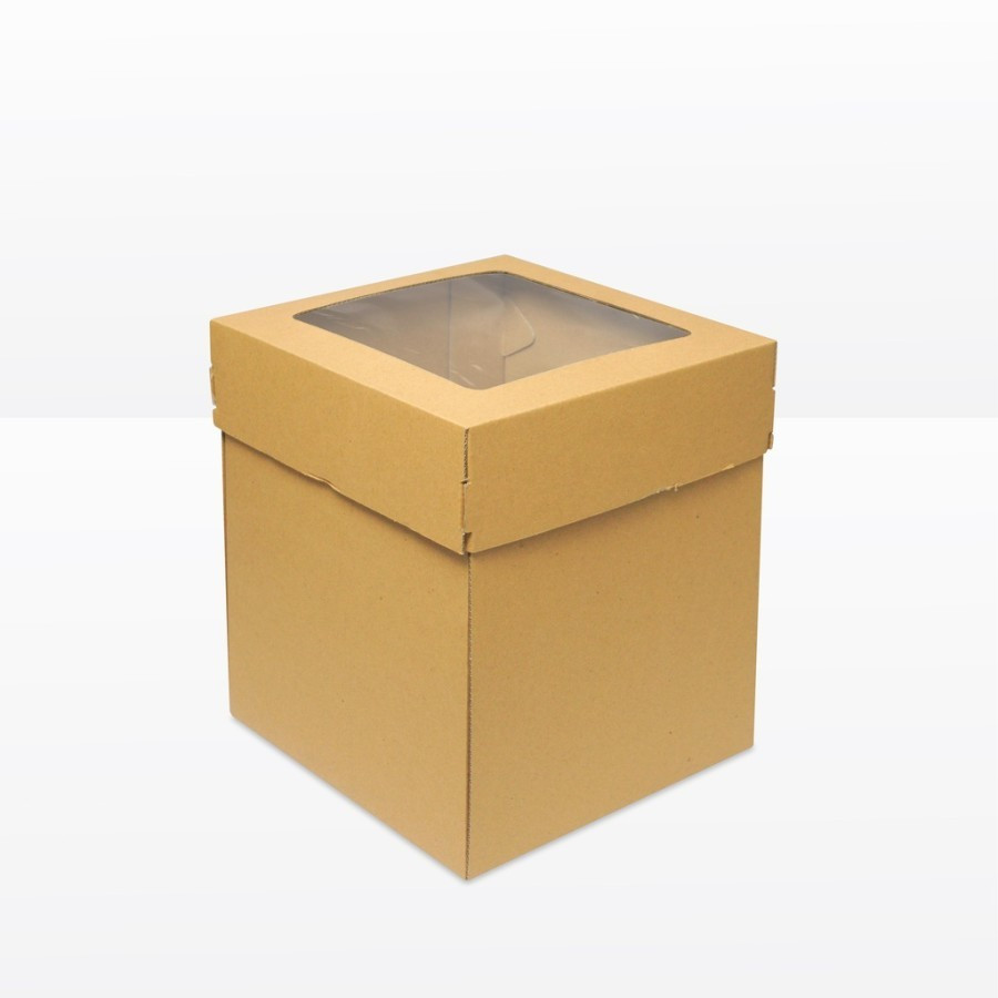 

10 pcs box lubang mika penyimpanan file arsip kardus packaging parcel kue tart ukuran 24x24x30cm