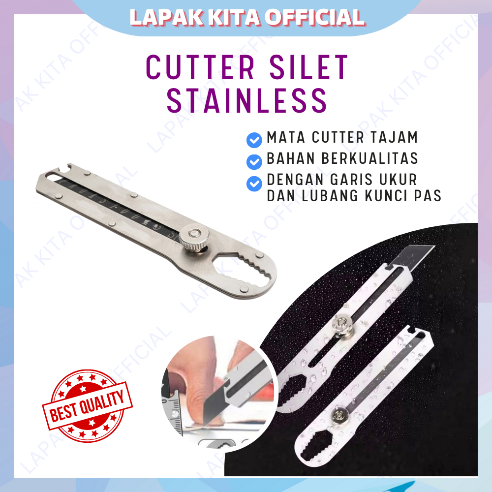 

Cutter silet pisau tajam besi tebal kokoh stainless anti karat pemotong 4 in 1