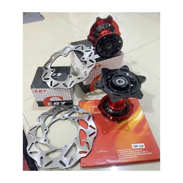 Tromol Set CRF 150 Plus Piringan 36 Hole merah hitam Tromol Honda CRF 150 Set Disc CR7