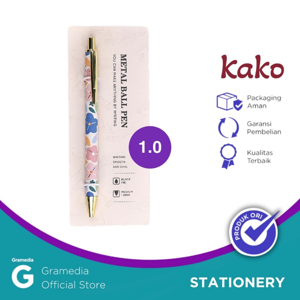 

Kako Click Pen Metal Flower Blue Pink Kkflw-02