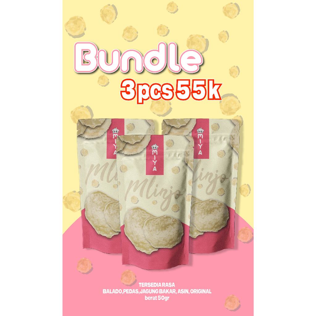 

Bundle 3 Keripik Melinjo Emping Miya, Varian Pedas, Jagung Bakar, Balado, Asin, dan Original Berat 50gr