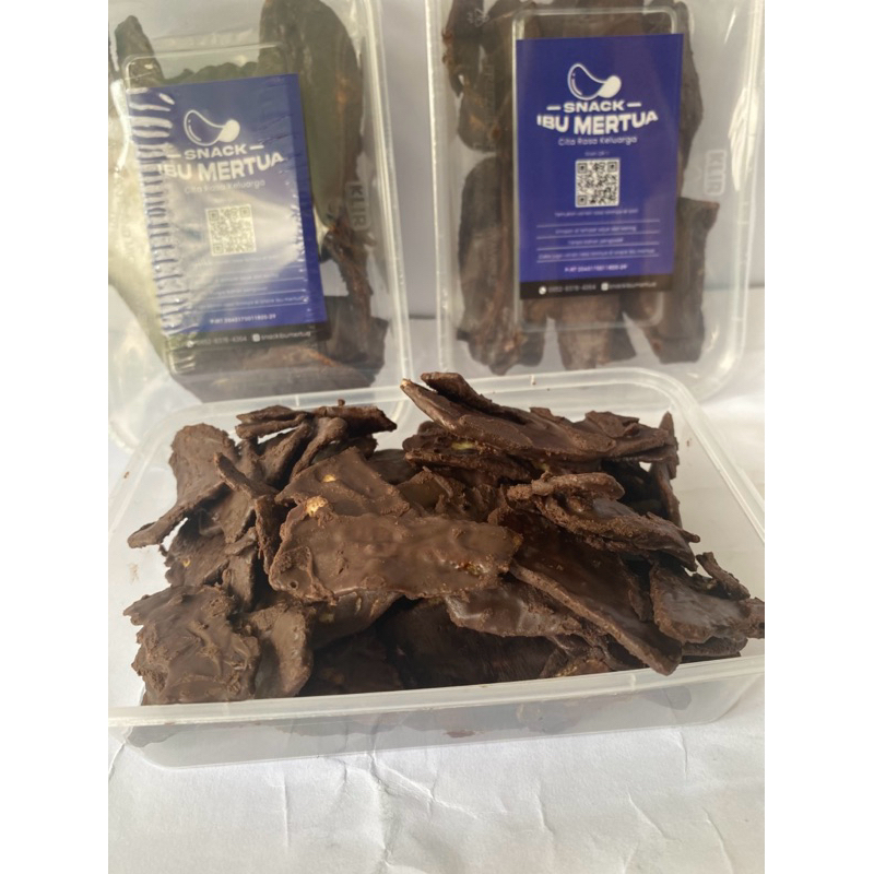 

snack ibu mertua - keripik pisang kepok lumer coklat box 500ml 100gr