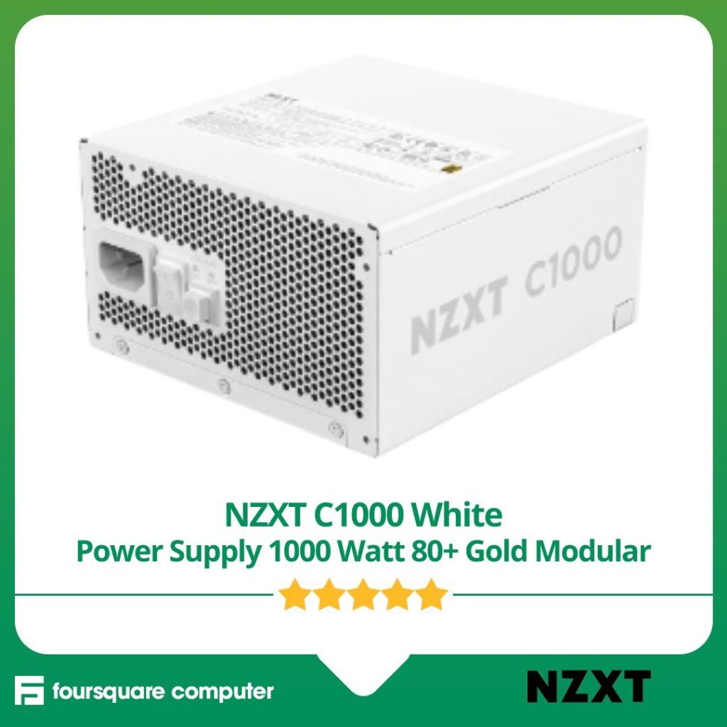 NZXT C1000 White PSU Power Supply 1000 Watt 80 Plus Gold Modular