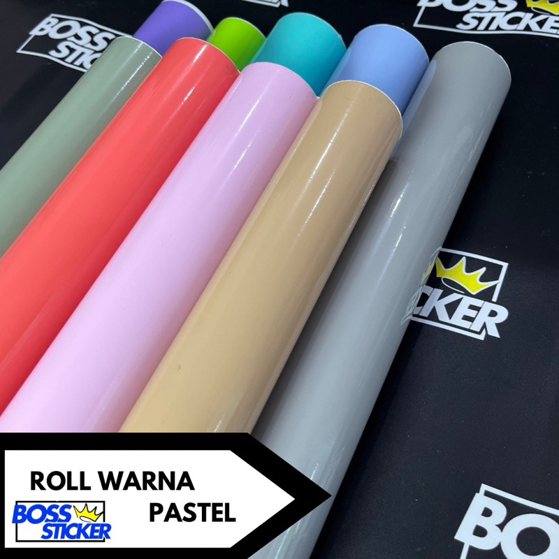 [ROLL] Sticker Warna Pastel Glossy - Stiker Warna Pastel - Skotlet Warna Pastel Soft