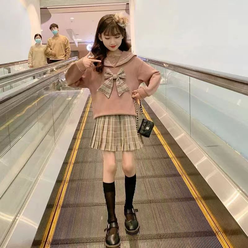 (8-12tahun)/setelan rok korea style anak/setelan korea anak/fashion import anak/rok korea anak