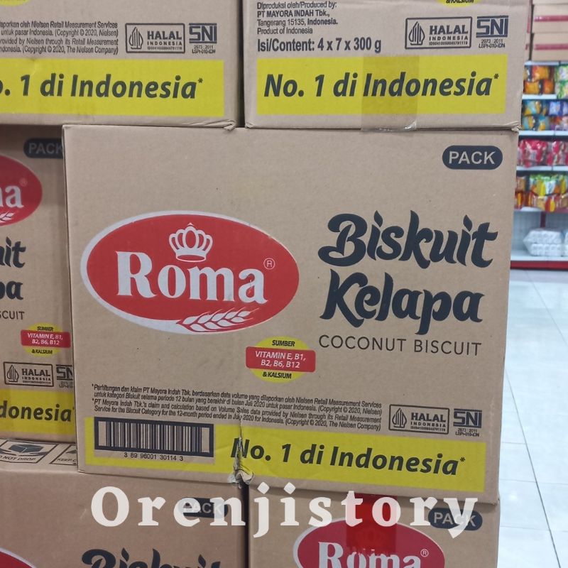 

roma kelapa 300gr 1 dus isi 28