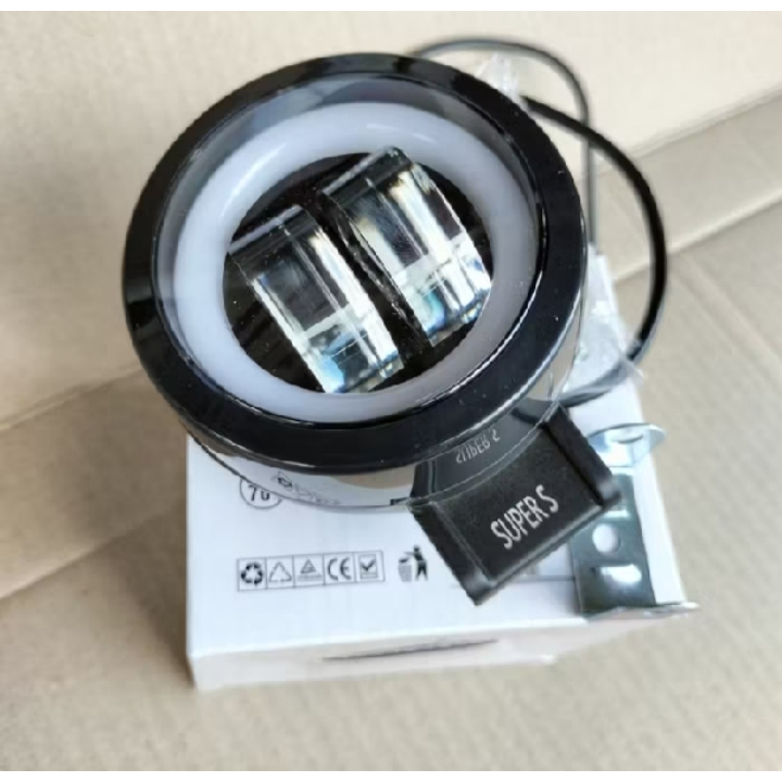 Lampu Tembak Sorot CWL 2 Mata Lensa Plus Senja Merah Model Kotak Bulat 12 Volt