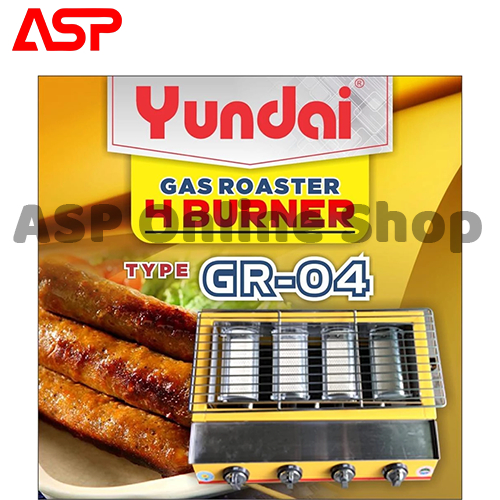 YUNDAI GR-04 Kompor Gas Roaster 4 Burner 4 Tungku Panggangan Sate Sosis Barbeque