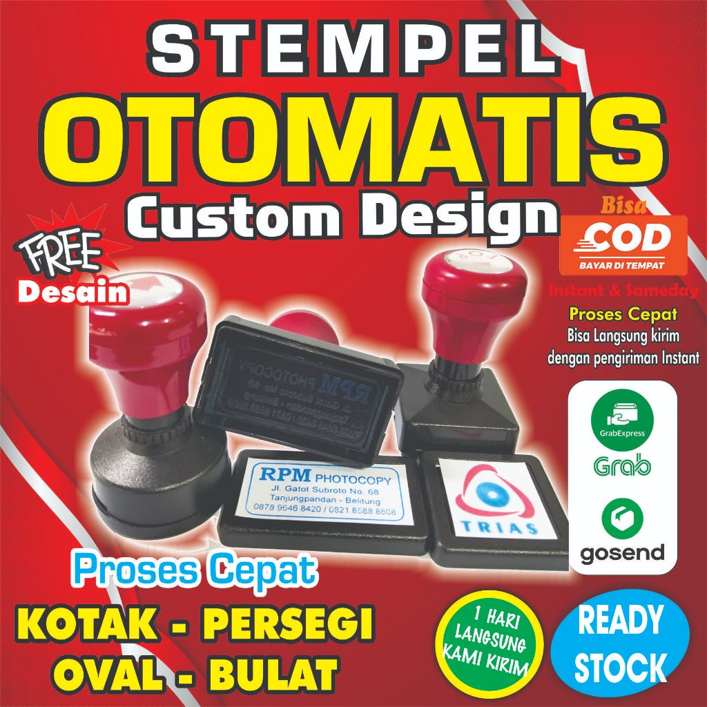 Stempel Otomatis / Stempel Custom / Stempel logo / stempel nama