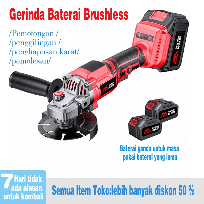 Gerinda Baterai Brushless 4Inch 450W Mesin Gerinda Baterai Tangan Cordless Angle Grinder Mesin Gerin