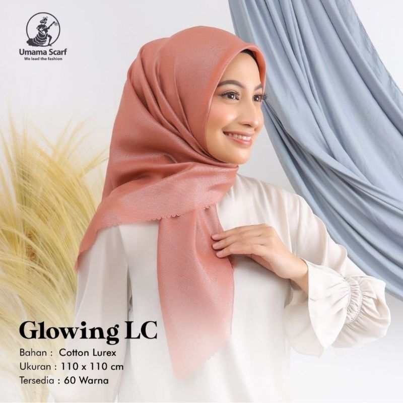 Hijab Glowing Lc,Serat Jagung Bahan contton Lurex umama scraf
