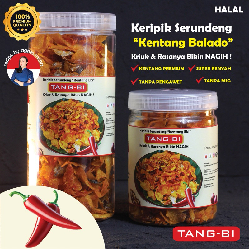 

Keripik Kentang Balado Merah TANGBI - Snack Cemilan Nusantara Termurah Kemasan Toples