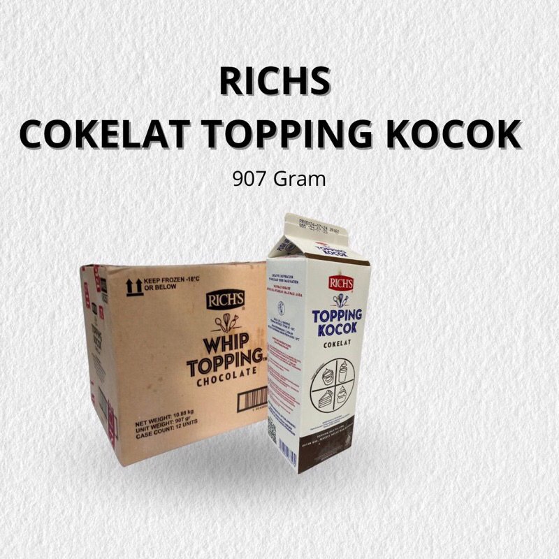 

Rich's Whip Topping Chocolate 907 Gram ( isi 6 Pack / 12 Pack )