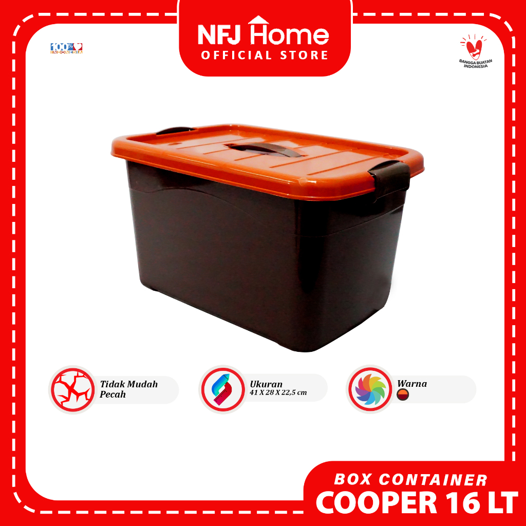 NFJ Box Container Cooper 16 Liter - Container Box Plastik Kotak Penyimpanan Barang - Box Serbaguna
