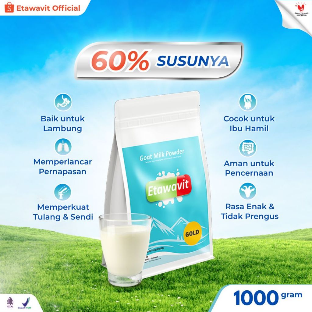

ETAWAVIT Susu Bubuk Etawa Rasa Original Kemasan 1 Kg Meningkatkan Stamina
