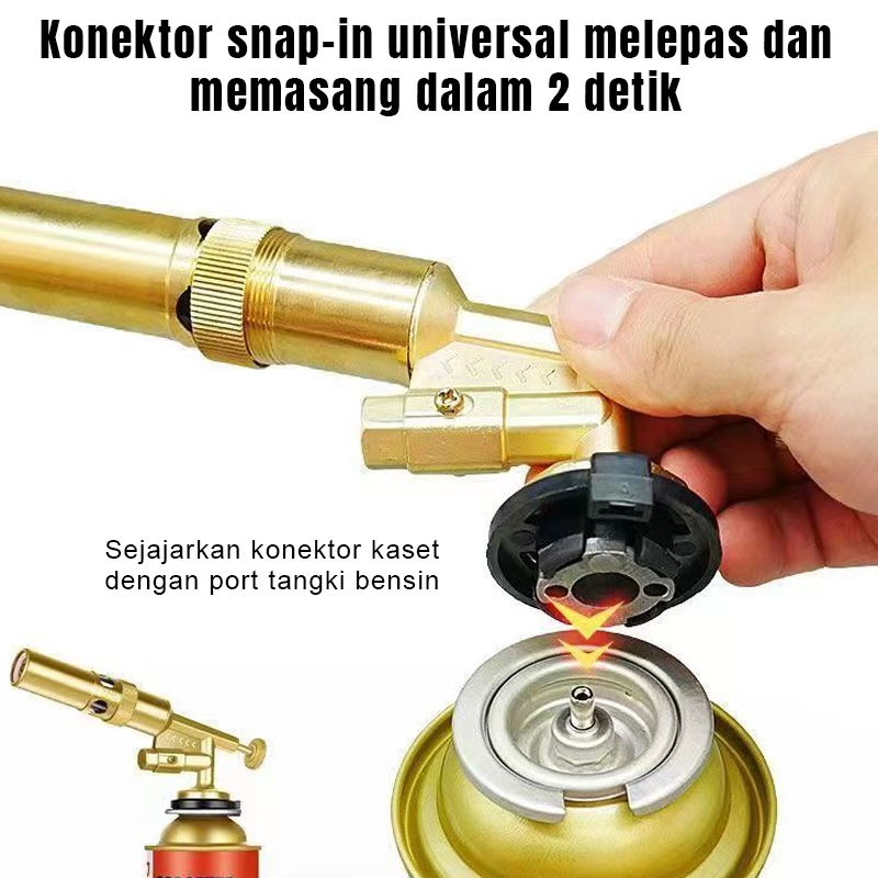 D3W Portable Gas Torch BBQ Blow Lamp Manual Kepala Gas Las Kaleng Flame Gun Korek Bakar Sate