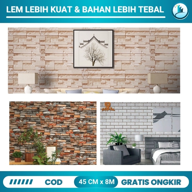 Wallpaper Dinding Bata Stiker Dinding Bata Walpaper Dinding Bata Alam Pemandangan Wallpaper Dinding