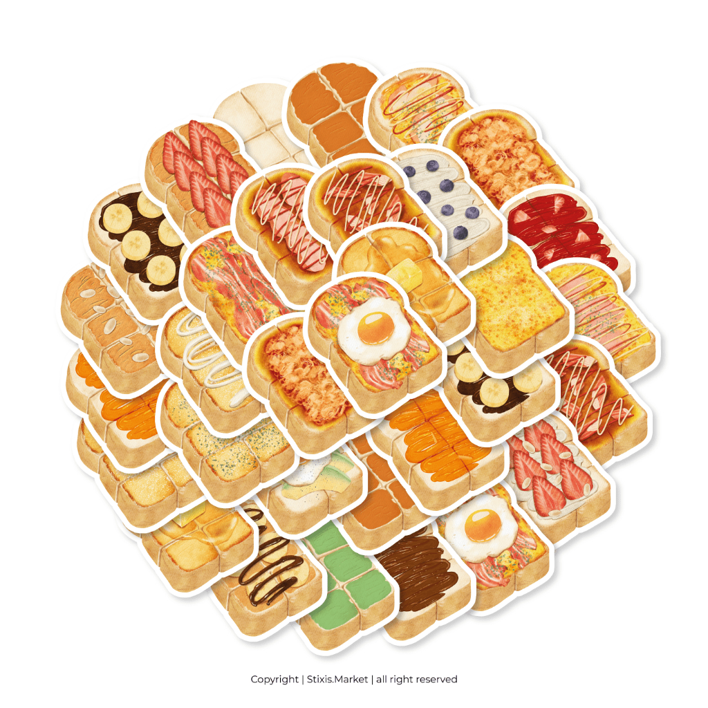 

[READY] STICKER PACK | ROTI BAKAR | 25 PCS | KISSCUT | WATERPROFF | STIXIS.MARKET