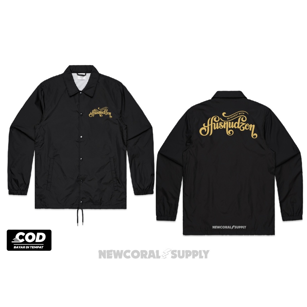 Jaket Coach Windbreaker Islam "HUSNUDZON" Printing Bahan Waterproof Kualitas Distro