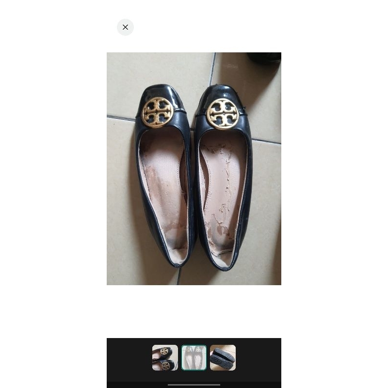 Preloved Sepatu Flatshoes Tory Burch Hitam - Sepatu Kerja Formal Hangout Kuliah