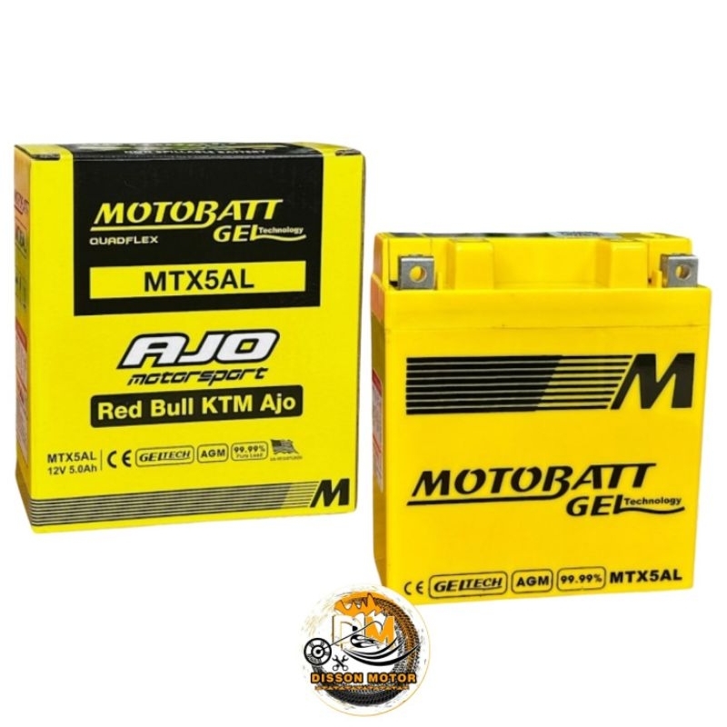 Aki Motobat MTX5AL 5Ah Aki Motor Honda Grand Legenda Aki Motobatt Supra Lama