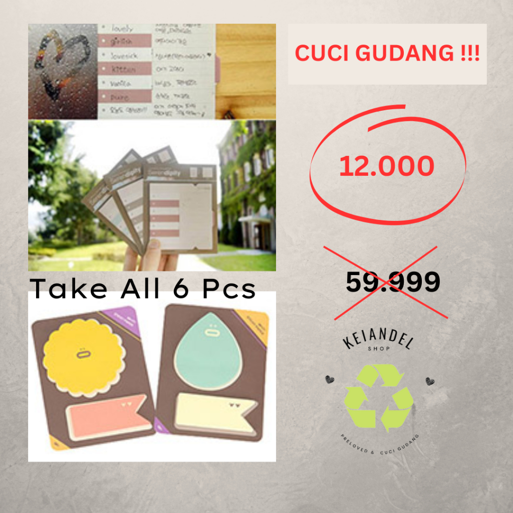 

CUCI GUDANG Sticky Notes Aesthetic Import Ambil Semua 6 Pcs