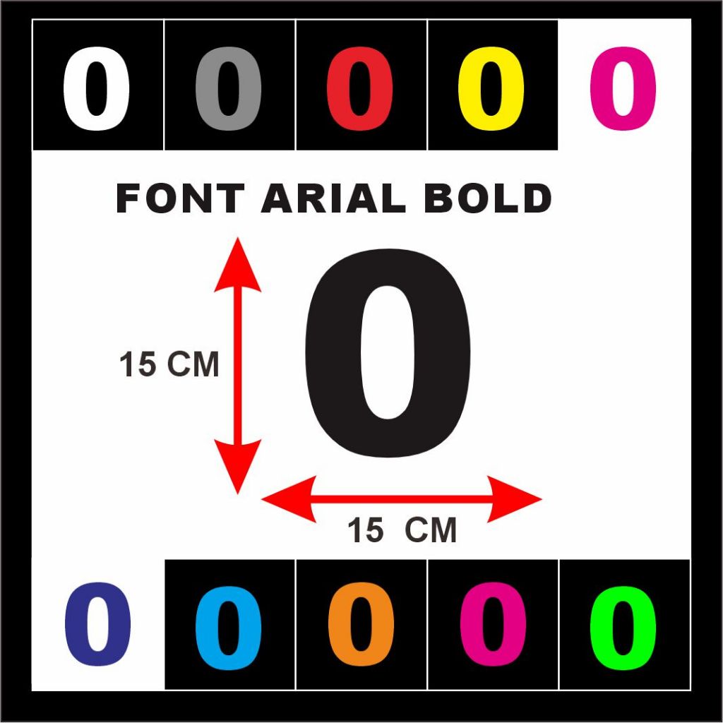 

READY CUTTING STIKER ANGKA / FONT NAMA FONT ARIAL BOLD UKURAN 15 CM