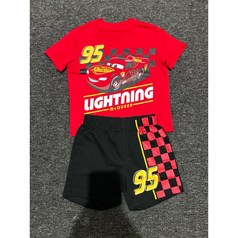 Setelan baju anak lightning mcqueen