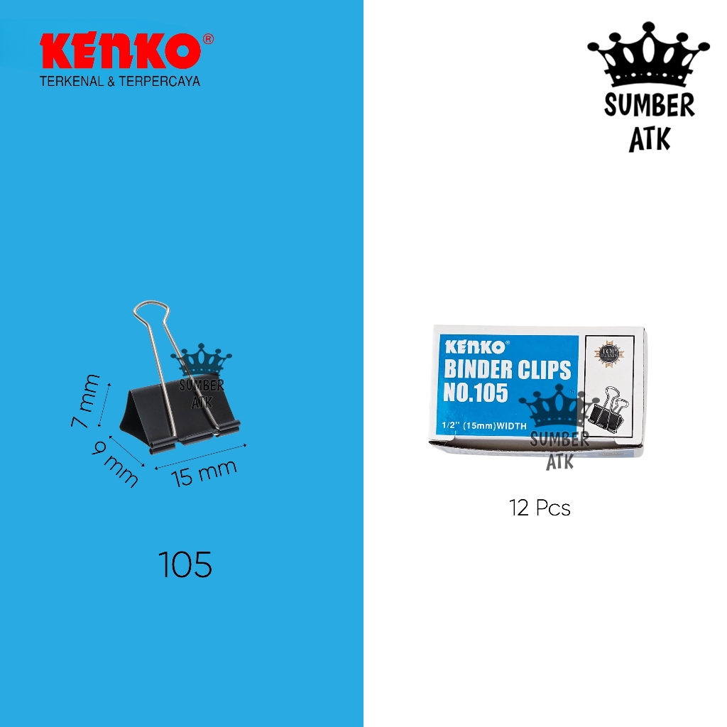 

BINDER CLIP KENKO No.105 KENKO BINDER CLIP / PENJEPIT KERTAS / KLIP BINDER