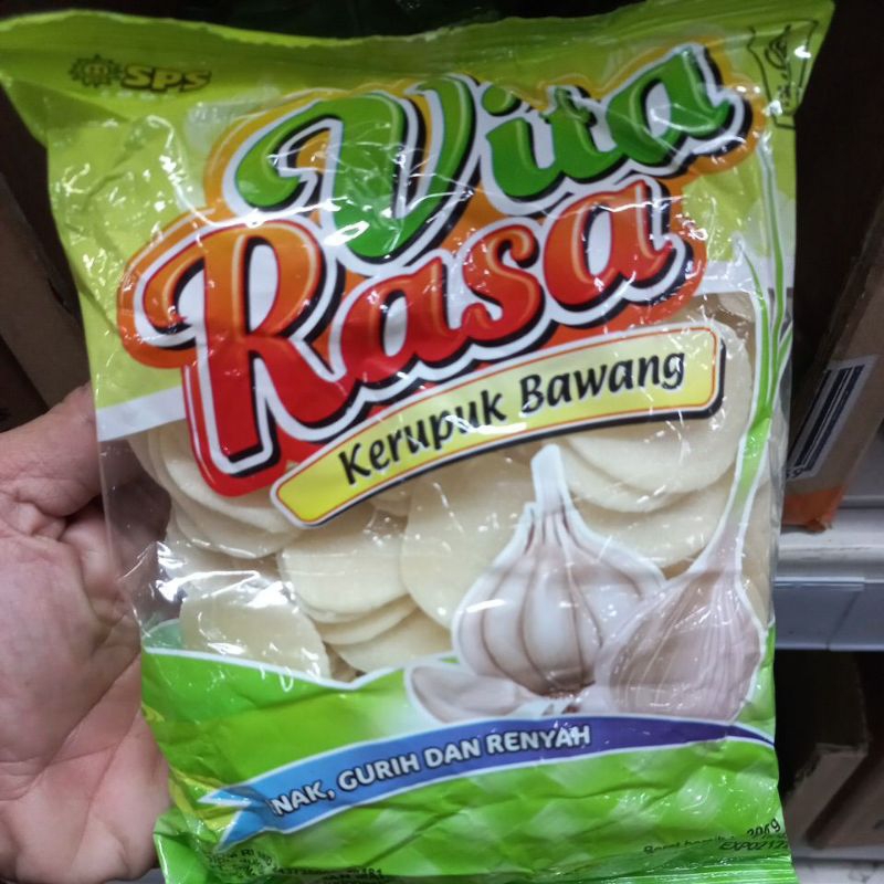 

kerupuk udang, kerupuk bawang merk vitarasa 200gr