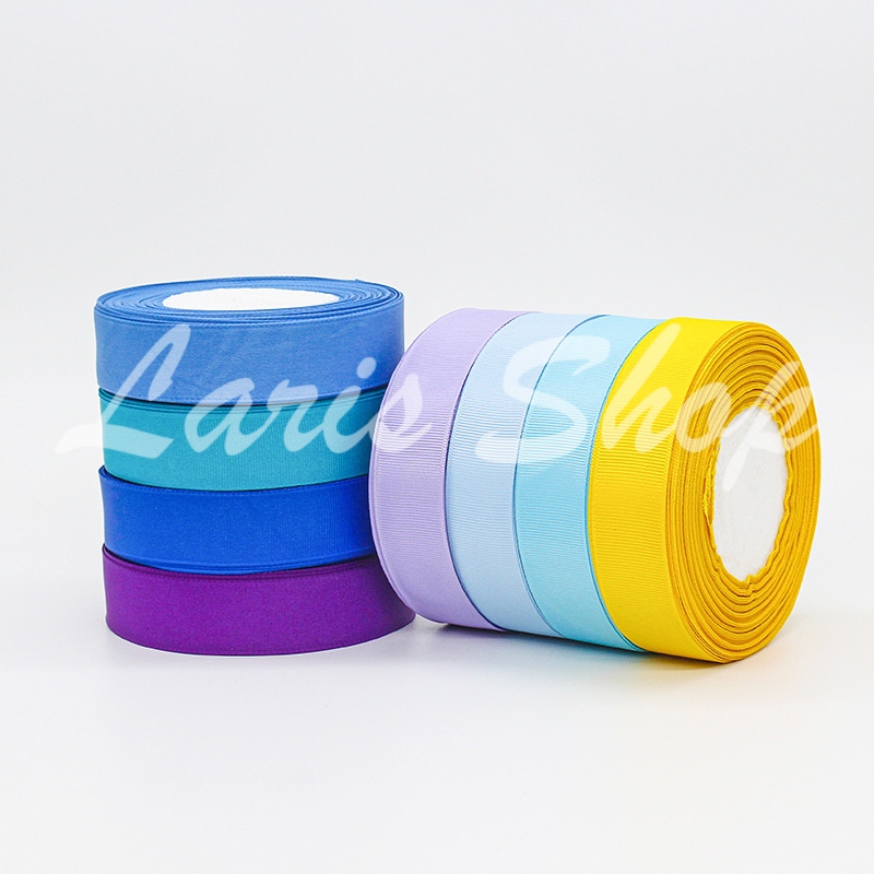 

Pita Salur Grosgrain 1 inch / 2,5 cm per roll untuk Hampers Buket Bunga Kado Parcel Putih Krem Kuning Coklat Susu Pink Fanta Merah Marun Ungu Muda Biru Hijau Kiwi Abu
