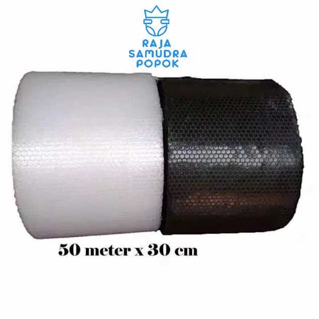 

Bubble Wrap HITAM/PUTIH METERAN 30CM x 50M