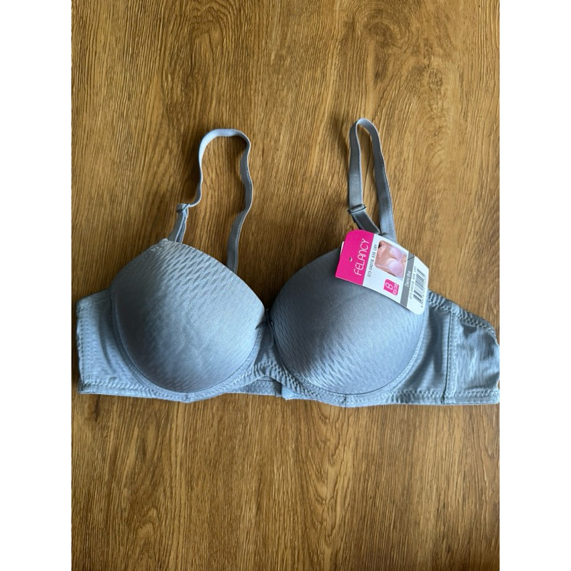 Felancy Grey Demi Bra Comfort bra pad camisole lingerie padded bralette wired bra pakaian dalam abu 